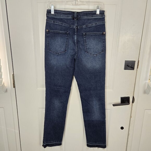 Anthropologie Pilcro High Rise Cigarette Jeans 30 Raw Hem Dark Wash Classic - Picture 14 of 16